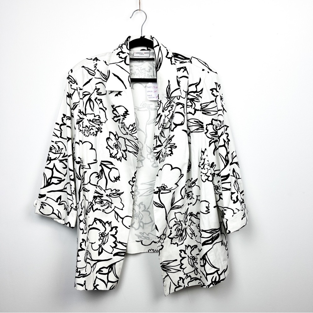 Floral Black and White Women's Jacket